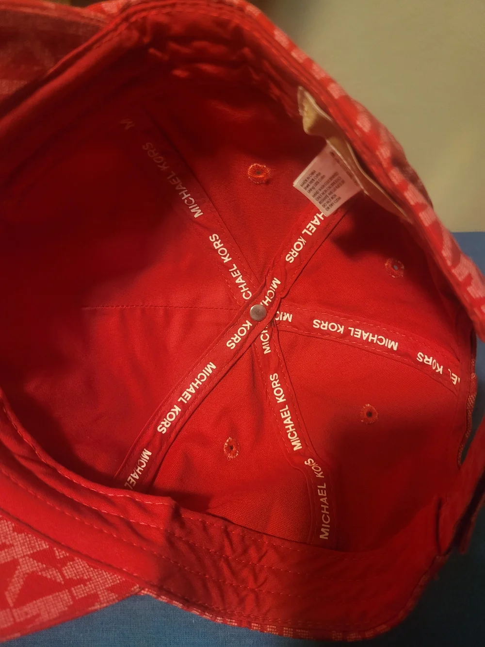 Michael Kors Coral-Pink MK Monogram Cap
